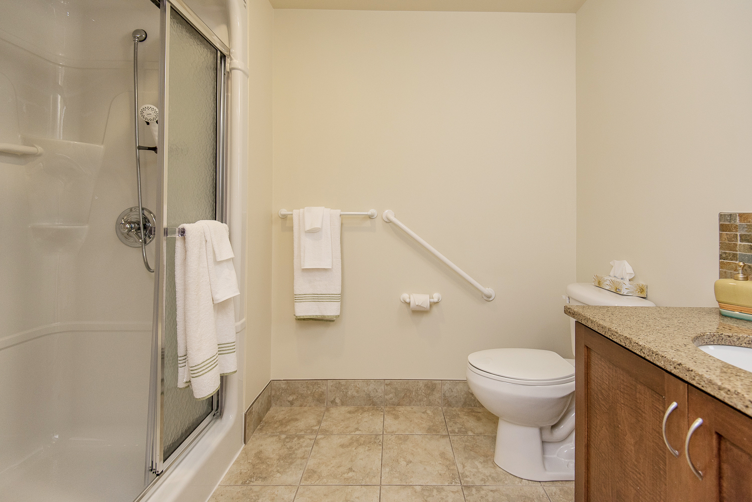 Safe accessible ensuite and shared bathrooms